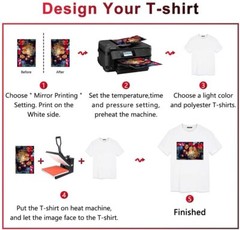 100 Sheets A4 Heat Sublimation Paper Transfer Paper for Inkjet T-Shirts Mugs US