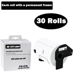 30Rolls 102mmx152mm DK-1241 Paper Shipping Label Fit for Brother QL-1100