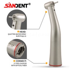 NSK Ti-MAX X95L Style Dental 1:5 LED Fiber Optic Contra Angle Handpiece Red Ring