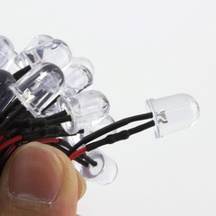 3mm/5mm Small LED Bulb Emitting Diode Lamp Bead 5V-12V with 20cm Pre-wired Cable