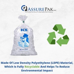 ASSUREPAK 50LB Ice Bags – 125 Bags – 18″x36″ – 3.0 mil Clear Plastic – Commer…