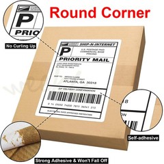 100 8.5×5.5 Shipping Labels Half Sheet Self Adhesive Straight / Round Corner US