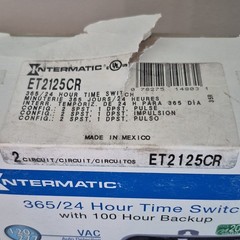 Intermatic ET2125CR Time Switch 2 Circuit 120-277VAC Rainproof 100 Hour Backup