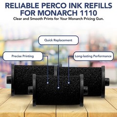 Perco Ink Roll for Monarch 1110 Price and Date Guns – Pack 1″ x 3.5″, Black