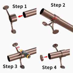 6Ft Bar Foot Rail Kit Undercounter Mount Hardware and Tubing Complete Kit 2” OD