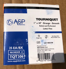 NEW 500-PACK ASP Medical Disposable Tourniquet 1″ x 18″ ORANGE Smooth Rolled