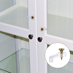 Blulu 50 Pack Glass Retainer Clips 25 mm x 4 mm, Transparent With Gold Screw