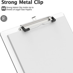 Plastic Legal Size Clipboard, Clear 8.5 X 14 Clip Boards | Size 9 X 15 In, Long