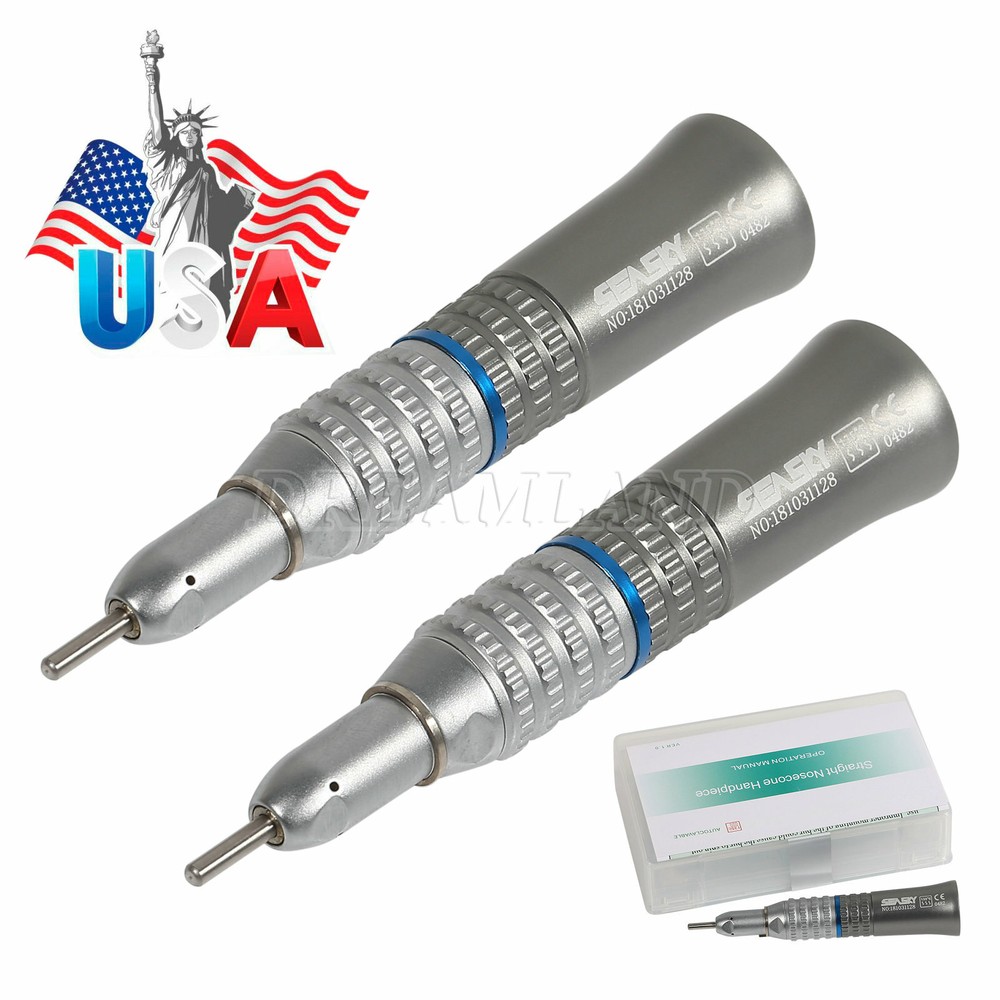 2Pcs USPS Dental Straight Nose Cone Low Speed Handpiece E-type SEASKY-P