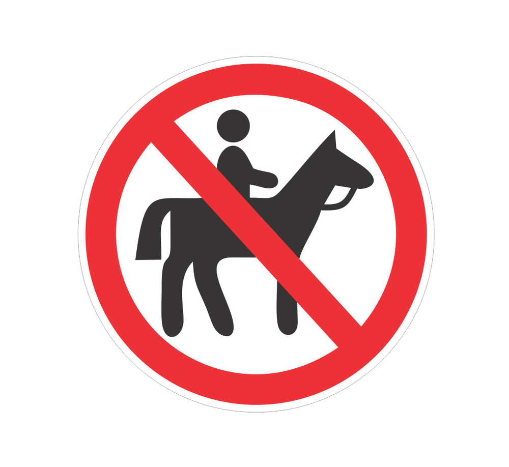 NO HORSE stickers | white | outdoor durable | decals | Horseback Riding