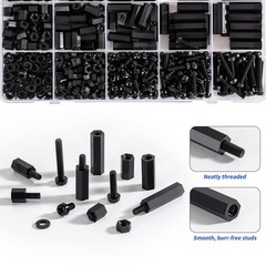 580 PCS M3 Black Nylon Standoff Kit with Spacers, Screws, and Nuts M3, black…