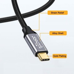 CY Cable USB-C USB-C 100W Type-C Male to Male Cable 20V 5A GEN2 10Gbps 100W C…