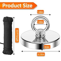 Fishing Magnets Double Sided Neodymium Magnet Fishing Kit with Nylon Rope