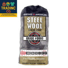 10120000 Steel Wool, 12 Pad, Grade #0000, Rhodes American, Final Finish