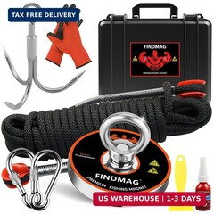 FINDMAG Magnet Fishing Kit with Case Fishing Magnets 1000 LBS Pulling Force Supe