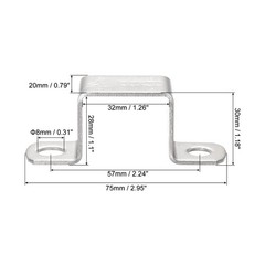 6pack U Shaped Connector Bracket 28 x 32mm 304 Stainless Steel