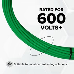 100 Foot, Green – 10 AWG Solid Copper Wire – 10 Gauge Wire Electrical – 100 FT I