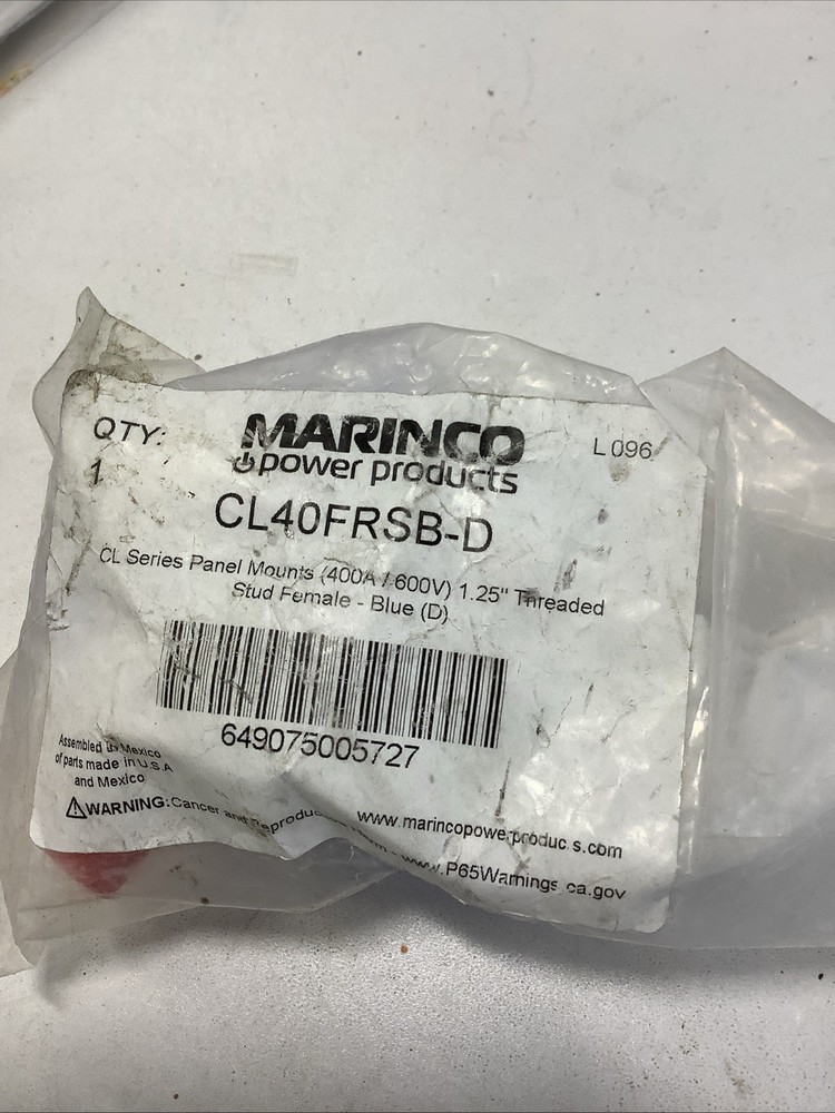 MARINCO CL40FRSB-D Panel Mount FEMALE Blue W LOCK WASHER AND NUT CAMLOK NEW