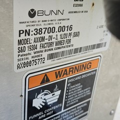 BUNN AXIOM-DV-3 Commercial 12-Cup Automatic Coffee Brewer Untested Parts