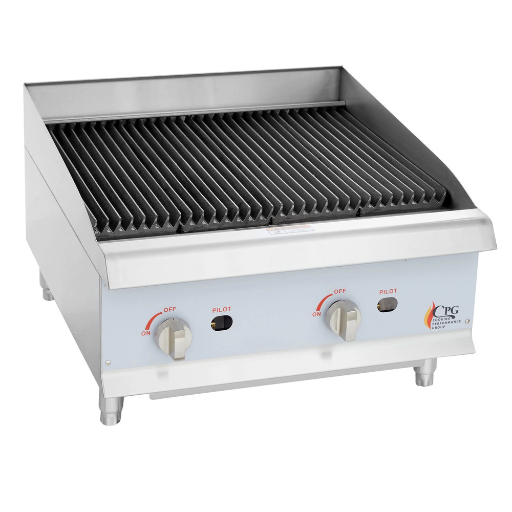 24″ Gas Countertop Lava Briquette Charbroiler – 80,000 BTU