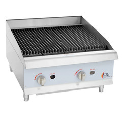 24″ Gas Countertop Lava Briquette Charbroiler – 80,000 BTU