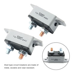4Pack of 12v Self Manual Reset Circuit Breaker Stud Style Short Stop Amp 20A-50A