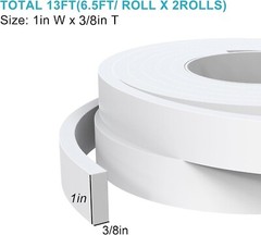 White Foam Tape Self Adhesive Weather Stripping, Noise Isolation 4 Doors Window