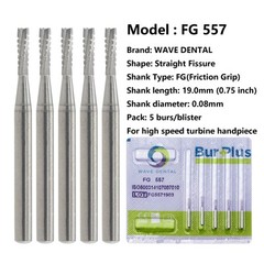 Wave Dental Burs FG 557 557L 558 Tungsten Carbide Burr High Speed Friction Grip