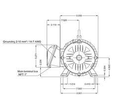 Weg AC Motor 00736ET3E184T-W22, 7.5 HP, 3485 RPM, 230/460VAC, 60Hz, 3Ph