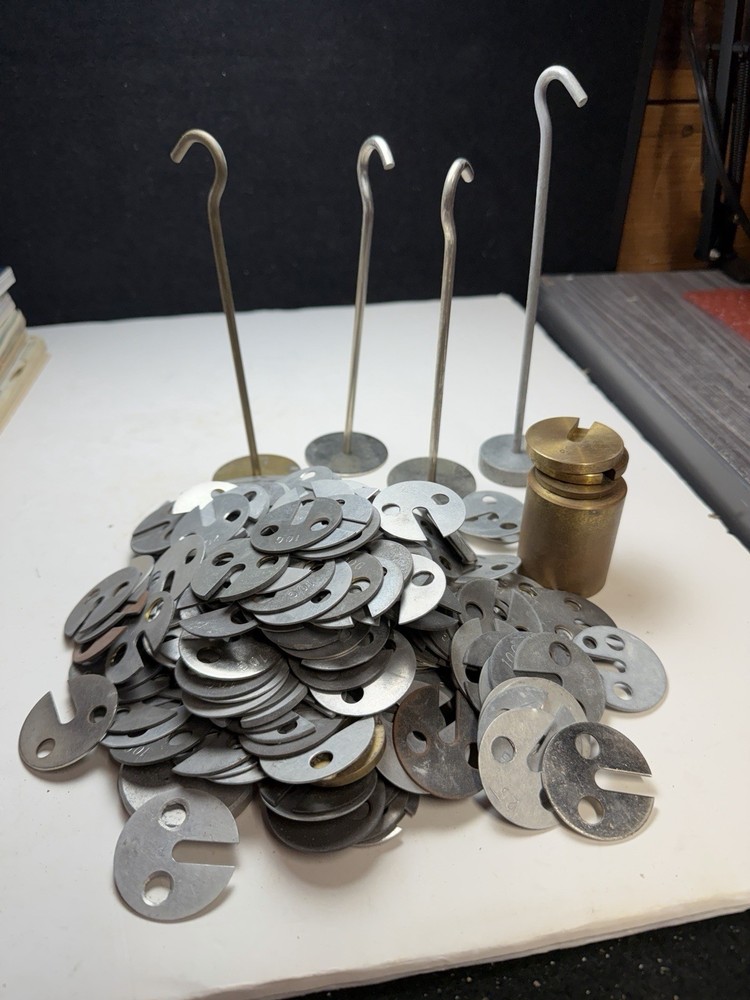 Large 6 pound lot of School Physics Lab weight discs most 2G & gram used