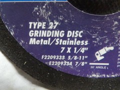 Norton Charger 7″X1/4″X7/8″ Metal/Stainless Grinding Wheels (qty of 5)