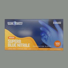 Superb Blue Nitrile Examination Gloves (3.5 MIL), 100/box