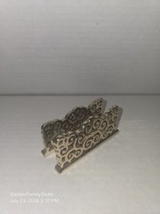 Brighton Scroll Office Business Card Holder Geneva Collection Silver Plated