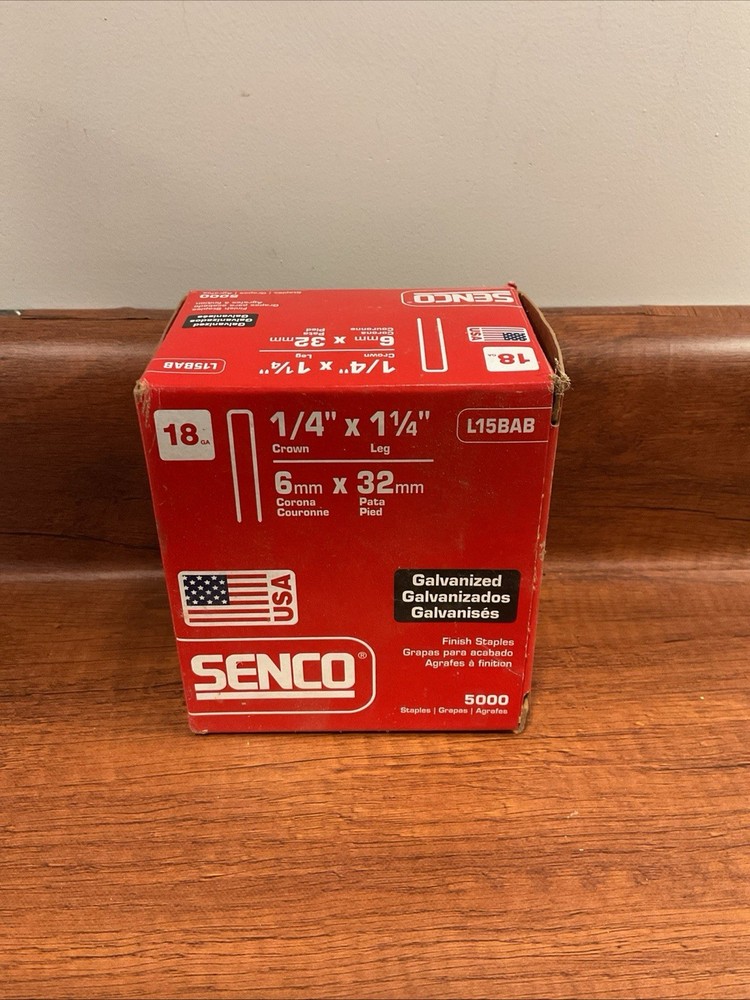 Senco Galvanized Finish Staples L15BAB 1/4″ X 1 1/4″ USA, 4 Pounds, 18 Gauge
