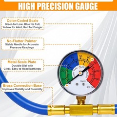 R134A Car AC Charging Hose Kit with Gauge & Safety Valve for Accurate Monitoring