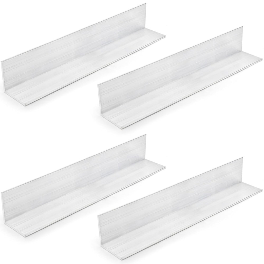 4 Pack Aluminum Angle 6061, 2″ x 2″x 1/8″ Stock, Silver