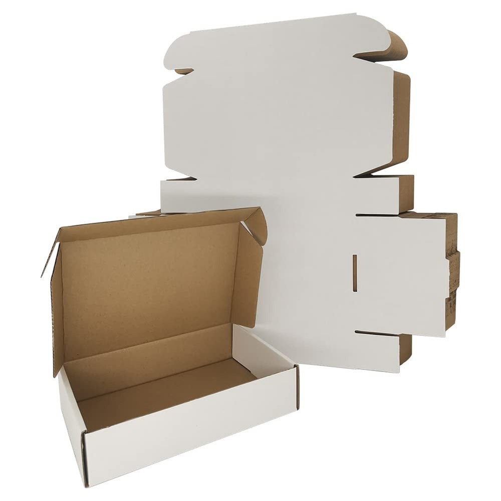 9x6x2” Small Shipping Boxes 25 Pack, White Corrugated Cardboard Literature M…