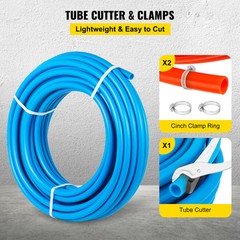 1/2″ 2 X 100ft Red & Blue PEX Tubing For Potable Water w/ Cutter & Clamp