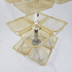 Vintage 3 Tier Rotating Organizer Lazy Susan Style Acrylic Steel Retro MCM