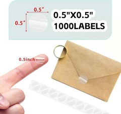 0.5 inch Round Clear Circle Dot Sticker, 1000pcs Transparent Adhesive Label f…