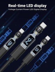 USB C Magnetic Adapter PD 240W(2Pack), 9PIN USB C 90 Degree Adapter with LED …