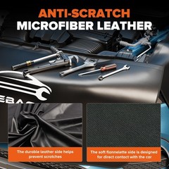 3 Pcs Fender Covers for Mechanics, Microfiber Leather Car Fender Protector Mats