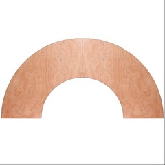 7.25 ft Wood Serpentine Table Semi Circle Banquet Trade Show Wedding Event