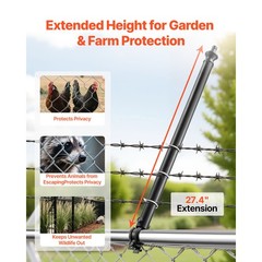 9Pack 27.4 in Galvanized Steel Chain Link Fence Extender for 1.3″-1.5″ Top Rail