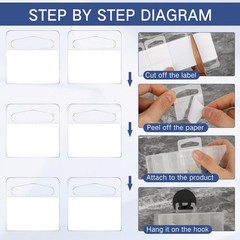 Blulu 3000 Pcs Clear Slot Hole Hang Tags Self Adhesive Hanging Tabs Plastic
