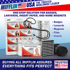 Mifflin-Usa Plastic Vertical Card Holder (3X4 Inch, Clear, Bulk 100 Pack) Quick