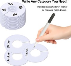 13 Pcs Clothing Rack Size Dividers Round White Plastic Size Markers for Clothing