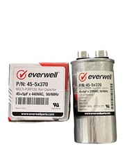 Motor Run Capacitor Dual 45+5 mfd x 370 VAC 50/60Hz Round Metallized
