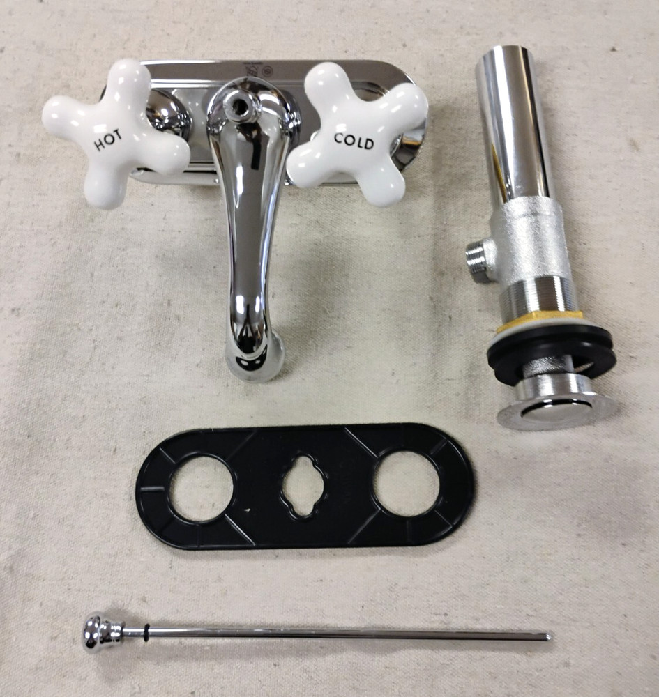 Signature Hardware Teapot Centerset Bathroom Faucet Cross Handles SH449724CP
