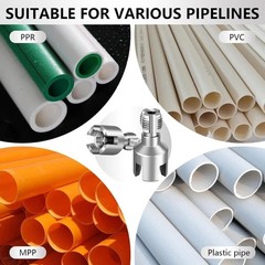 Integrated Pipe Threading Tool, 1/2“ And 3/4” Drill Compatible Dual-Function Pvc
